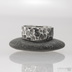 Zásnubní prsten s černým diamantem chirurgická ocel - Natura, zatmavený, velikost 54, šířka v hlavě 8,3 mm, šířka v dlani 7,1 mm, tloušťka cca 2,3 mm u kamene a 1,3 mm v dlani - s1402