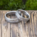 Snubní prsten nerezová ocel damasteel - Natura white - dřevo