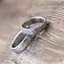 Snubní prsten nerezová ocel damasteel - Natura white - struktura dřevo