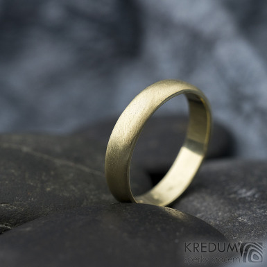 Prima gold yellow stařený mat - Zlatý snubní prsten