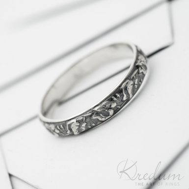 Retro snubní prsten 6 Lípa stříbro s patinou - SK3809