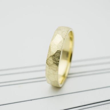 Rock Gold yellow - hrubý mat - zlatý snubní prsten SK3959