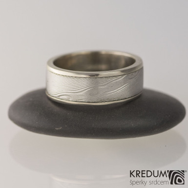 Zlatý snubní prsten - Kasiopea white - dřevo, S1969