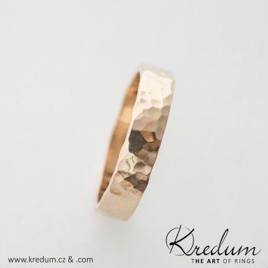 Natura gold red - zlatý snubní prsten