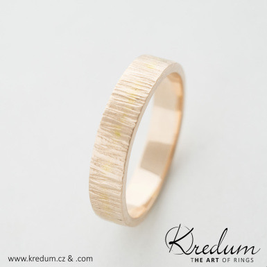 Wood gold red - zlatý snubní prsten - SK3927