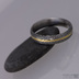 Prsten damasteel Golden line, struktura devo, 100% tmav, vel. 58, e 5 mm (2)