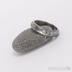 Kovaný snubní prsten, ocel damasteel - Prima + diamant 1,7 mm, struktura dřevo, lept 75% tmavý