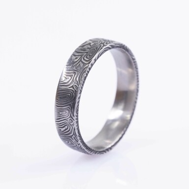 Prima damasteel - vzor ��rky - kovan� snubn� prsten z nerezov� oceli - CR5702