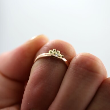 Andromda - zlat zdoben prsten s diamantem  - vel.52, CR5798