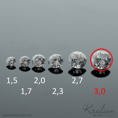 Přírodní diamant čirý - průměr 3 mm