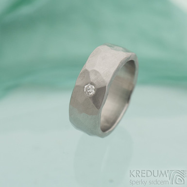 Natura a ir diamant 2,3 mm - matn - kovan snubn prsten z nerezov oceli