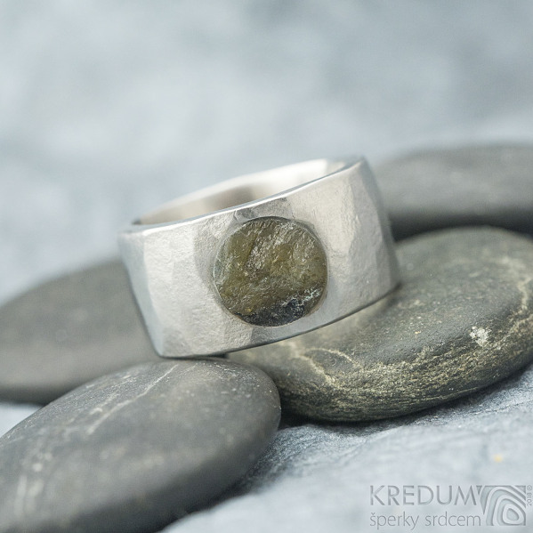 Draill matn a labradorit - velikost 64, ka 12 mm, prmr kamene 8,5 mm, tlouka 2,5 mm - Kovan nerezov prten - sk1860 (2)