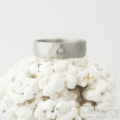 Draill titan a ir diamant 1,5 mm - velikost 56,5, ka 6 mm, matn - Titanov zsnubn prsten - k 2264