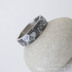 Zásnubní prsten s diamantem chirurgická ocel - Natura nerez, tmavá + čirý diamant 1,7 mm,  velikost 52, šířka 5,5 mm, tloušťka střední - k 2512
