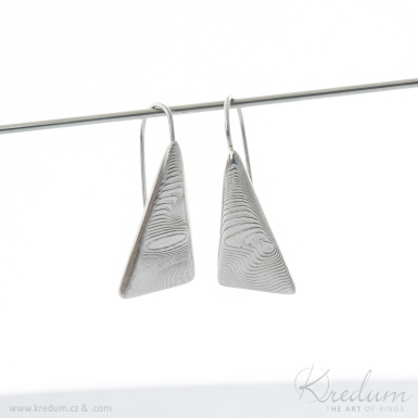 Triangulo - Kovan trojhelnkov dmsk nunice z nerez oceli damasteel - vzor devo, svtl - SK4054