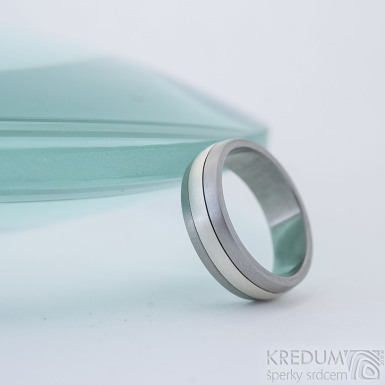 Duori Klasik silver - Snubní prsten z nerezové oceli a stříbra, SK2333
