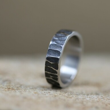 Raw tmavý, vel.55 - kovaný snubní prsten z nerezové oceli - CR5723