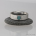 Prsten damasteel s tyrkysem - Prima, velikost 57, ka 6 mm, tlouka 2 mm, profil C+CF, tlouka cca 2 mm, tyrkys 4 mm - Et 1102