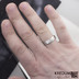 Kovaný nerezový snubní prsten damasteel - FOREVER, dřevo světlý - profil F - na ruce