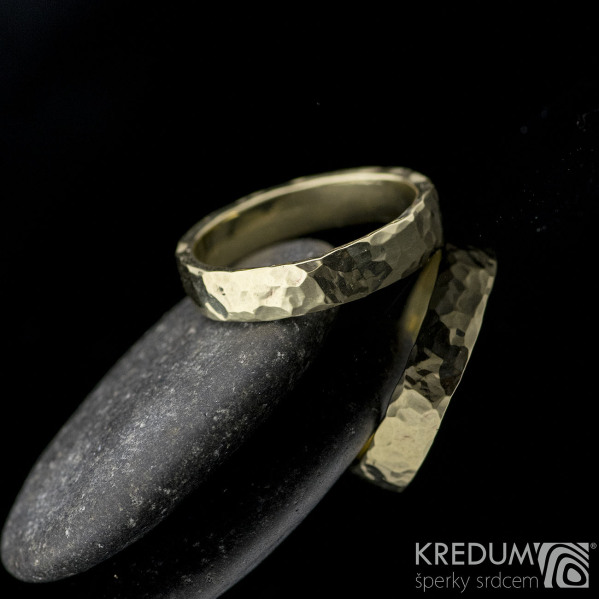 Golden Draill yellow - Zlatý snubní prsten, velikost 55