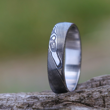 Prima devo - Kovan snubn prsten z nerez oceli damasteel, V4972