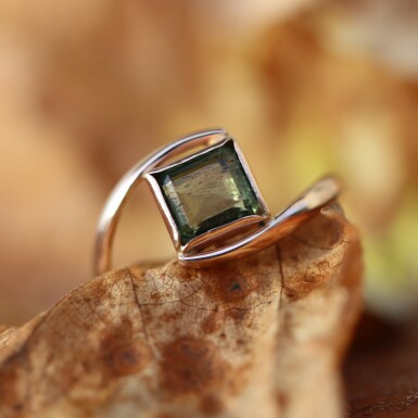 Zlat prsten s vltavnem -  vel.51 - CR5759