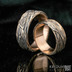 Motaný prsten - Gordik Mokume Gold - patina - 7 mm