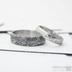 Snubní prsteny damasteel - Prima + broušený akvamarín do 2 mm vsazený do stříbra, vel. 54, šířka 4,5 mm, tloušťka 1,5 mm, struktura voda, lept světlý jemný, profil B - K 4813