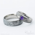 Snubní prsteny damasteel - PRima + ametyst - k 5656
