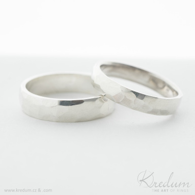 Rock silver - lesklý - stříbrný snubní prsten, 59/5 mm, 56/4 mm + CF