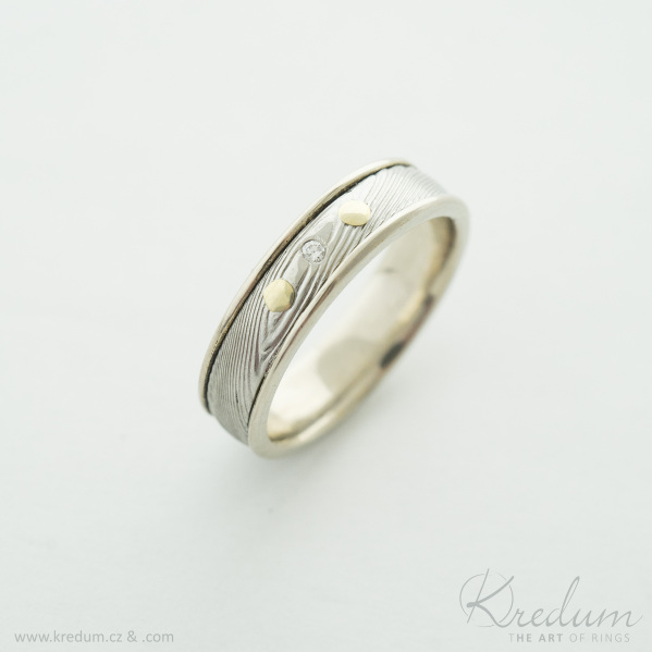 Snubn prsten Kasiopea white, devo, ir diamant a dva zlat suky - SK5287