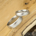 Kasiopea Steel - dřevolept 75% světlý, profil D, velikost 49, šířka 4,5 mm a velikost 62, šířka 6 mm - Snubní prsteny damasteel