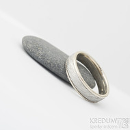 Kasiopea white - 56,  5 mm, tl 1,6 mm, okraje 2x0,75 mm, voda - 75%SV - Damasteel a zlat snubn prsteny - sk2215 (2)