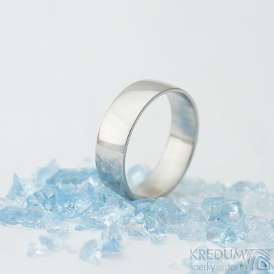 Prima nerez - lesklý - kovaný snubní prsten 