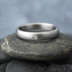 Zásnubní prsten s diamantem chirurgická ocel - Prima nerez, matný + 1,5 mm čirý diamant, velikost 55, šířka 3,5 mm, profil B - S1434