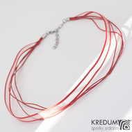 Kombinovaná textilní šňůrka KREDUM - červená