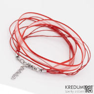 Kombinovaná textilní šňůrka KREDUM - červená