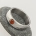 Zásnubní prsten z chirurgické oceli - Natura, matný - karneol 4 mm, vel. 53, šířka 5,4 mm - s1647