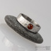 Draill a karneol - Snubní prsten kovaná nerezová ocel, S1647