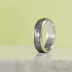 Luna s tepanými okraji - dřevo - Stříbrné snubní prsteny a damasteel, S1354