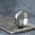 Luna s tepanými okraji - dřevo - Stříbrné snubní prsteny a damasteel - 53, šířka 5,8 mm, tloušťka 1,5 mm, 100% TM, B - S1354 (5)