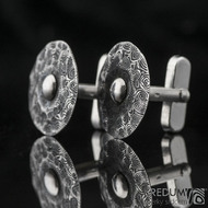 Baobab Silver - manžetové knoflíčky damasteel a stříbro, produkt č. 2145