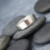 Mokume gane a diamant 2 mm - Stříbro + palladium - velikost 52, šířka 5,4 mm, tloušťka 1,4 mm, profil C - Zásnubní prsten, SK1789 (6)