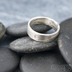 Mokume gane a diamant 2 mm - Stříbro + palladium - velikost 52, šířka 5,4 mm, tloušťka 1,4 mm, profil C - Zásnubní prsten, SK1789 (2)