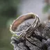 Gordik Mokume Gold red s ozdobou - patina - motan snubn prsten z ervenho zlata