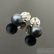 Perlové náušnice - přírodní perly - kiki black 5,3 mm (3)