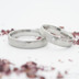 Ručně kované snubní prsteny damasteel - Prima a diamant 1,7 mm a Prima - oba šířka 4,5 mm, struktura dřevo lept 50% světlý, profil E - Damasteel snubní prsteny