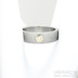 Zásnubní prsten s moissanitem - Prima damasteel, moissanite 2 mm vsazený do zlata - velikost 58, šířka 6 mm, struktura kolečka, lept světlý střední, profil B - Snubní prsteny z damasteelu - k 1884