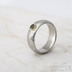 PRIMA a černý diamant 4,1 mm ve zlatě - kolečka - prsten kovaná nerezová ocel damasteel, SK1629