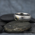 PRIMA a černý diamant 4,1 mm ve zlatě - kolečka - prsten kovaná nerezová ocel damasteel, SK1629